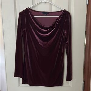 Lands End velvet cowl neck top